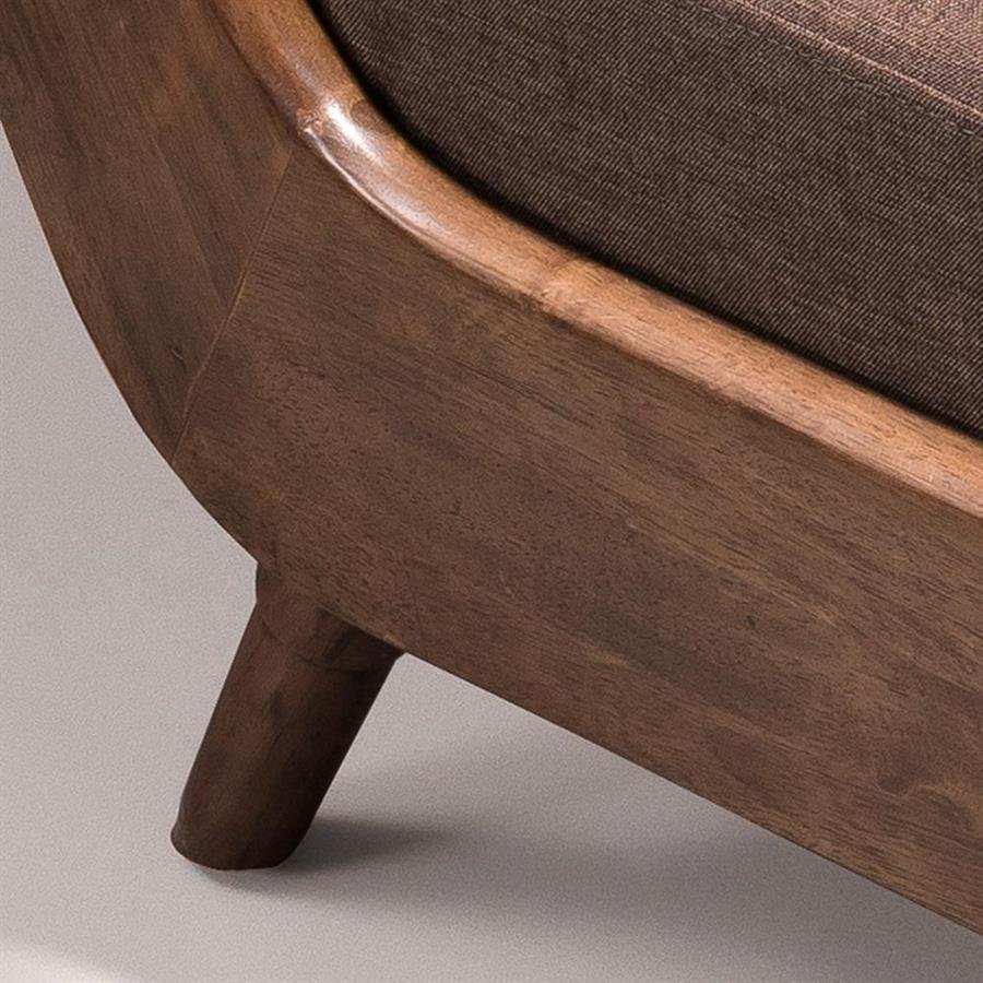 Arturo - Brendo 1 Seater Sofa/ Arm Chair/ Brown Fabric Sofa/ Mid-century Design/ Retro/ Solid Wood (FREE Shipping to West Malaysia