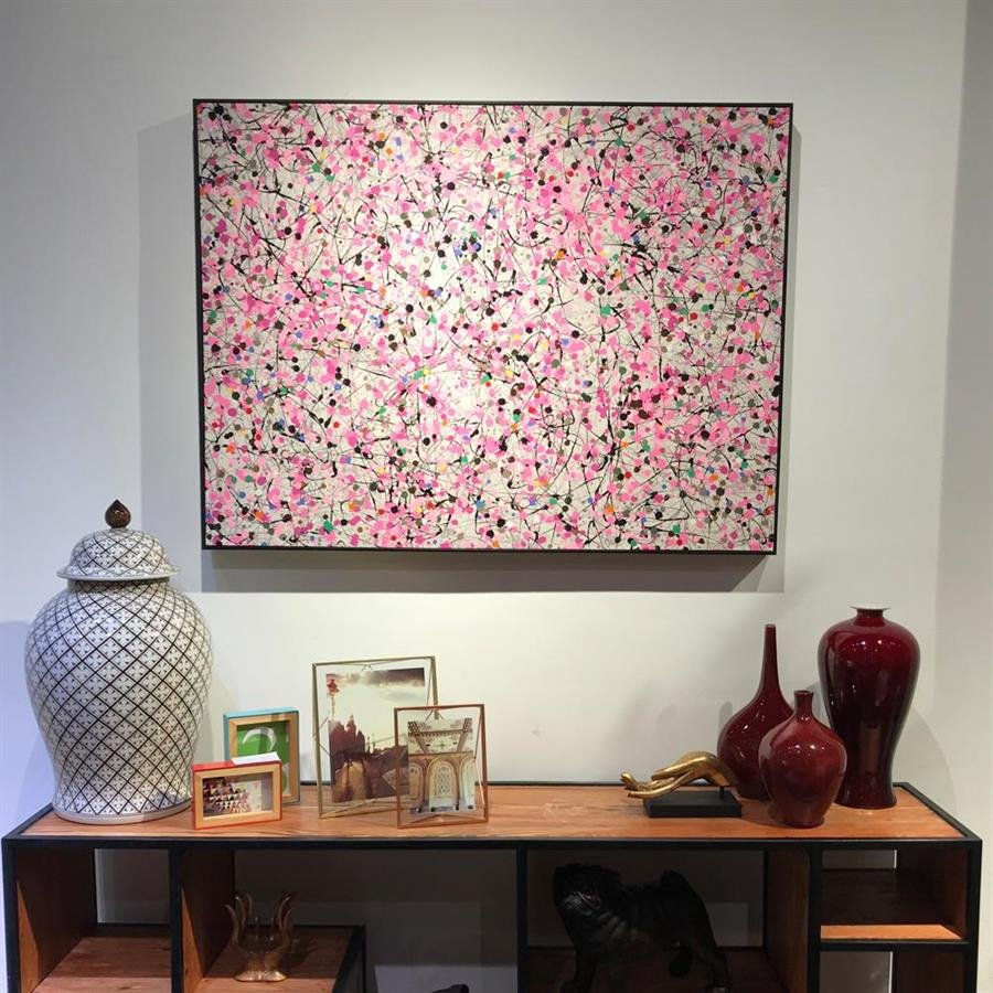 Arturo Oil Painting Abstract Pink