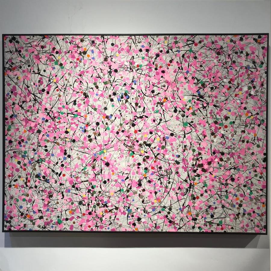 Arturo Oil Painting Abstract Pink