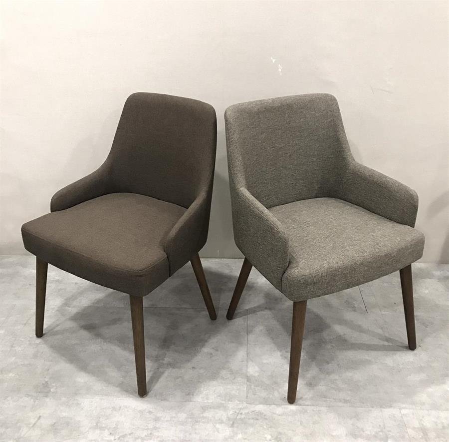 Arturo - Aubrey Dining Chairs (Set of 2)/ Fabric Chairs/ Solid Wood Chairs/ Arm Chair/ Dining Chair with Arm Rest (FREE Shipping to West Malaysia)