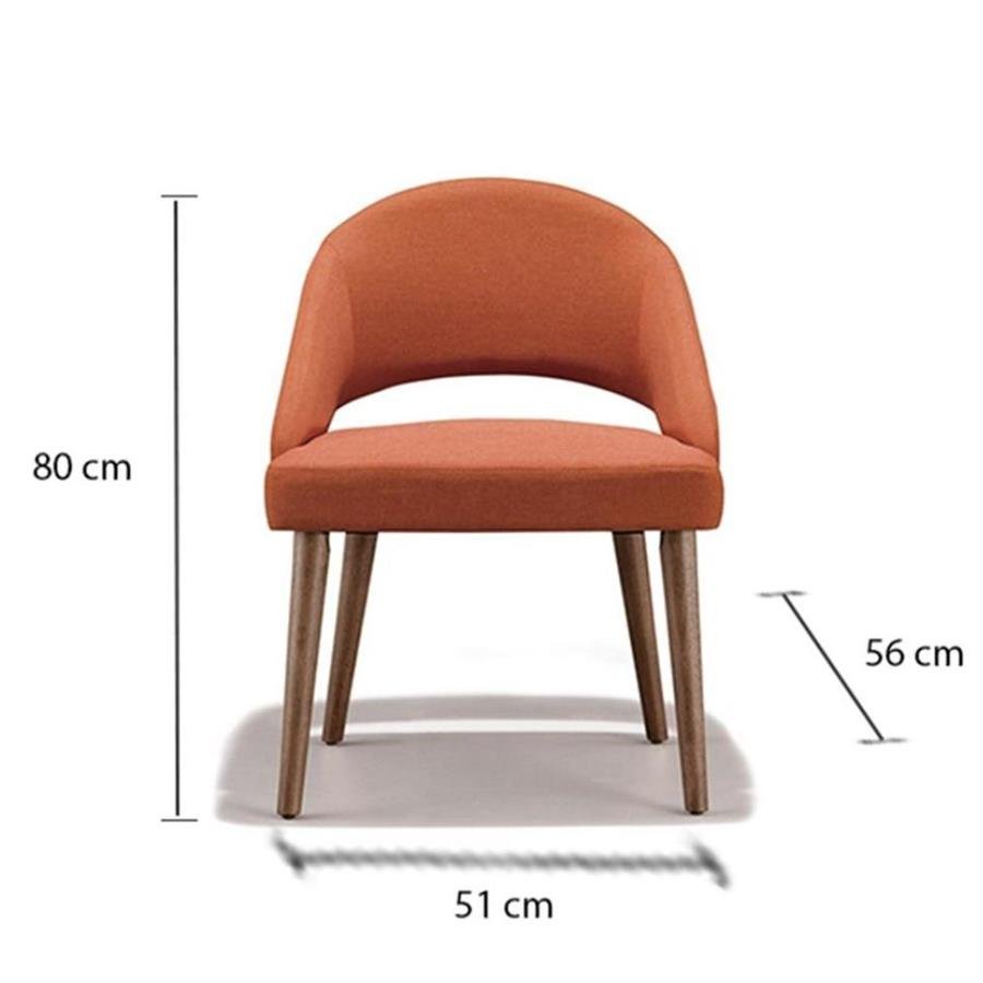 Arturo - Ariel Dining Chair (Set of 2)/ Fabric Chair/ Arm Chair/ Dining Chair with Arm Rest/ Orange Chair (FREE Shipping to West Malaysia)