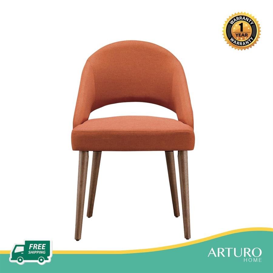 Arturo - Ariel Dining Chair/ Fabric Chair/ Arm Chair/ Dining Chair with Arm Rest/ Orange Chair (FREE Shipping to West Malaysia)