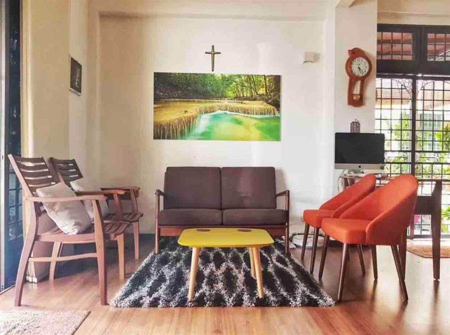 Arturo - Ariel Dining Chair/ Fabric Chair/ Arm Chair/ Dining Chair with Arm Rest/ Orange Chair (FREE Shipping to West Malaysia)