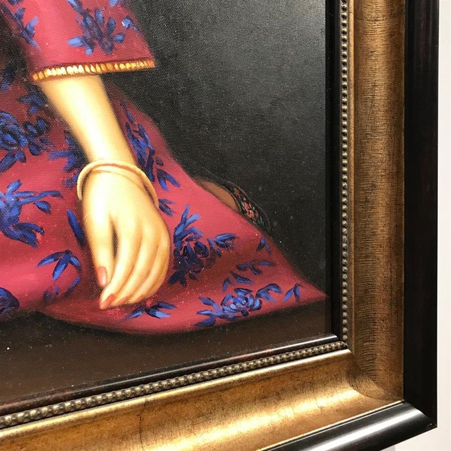 Arturo Oil Painting Oriental Lady With Cats