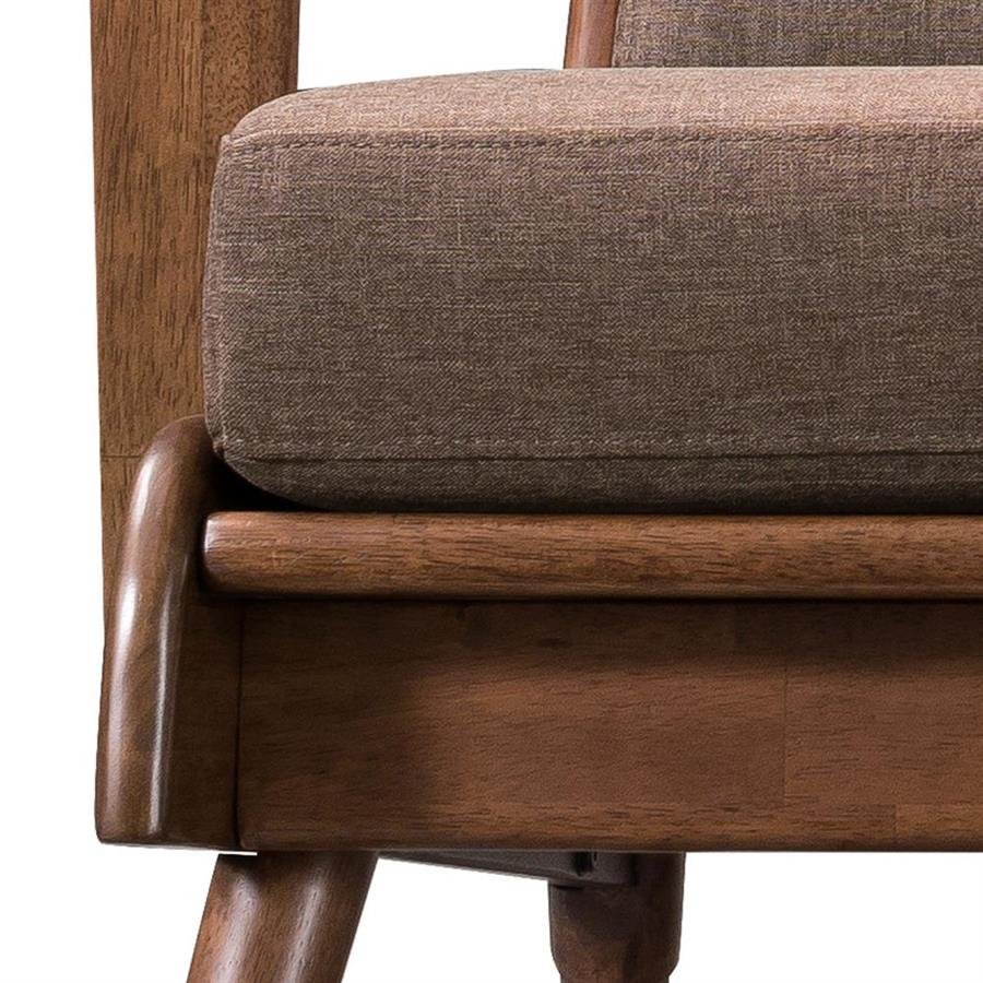Arturo - Brendo 2 Seater Sofa/ Love Seat/ Brown Fabric Sofa/ Mid-century Design/ Retro/ Solid Wood (FREE Shipping to West Malaysia)