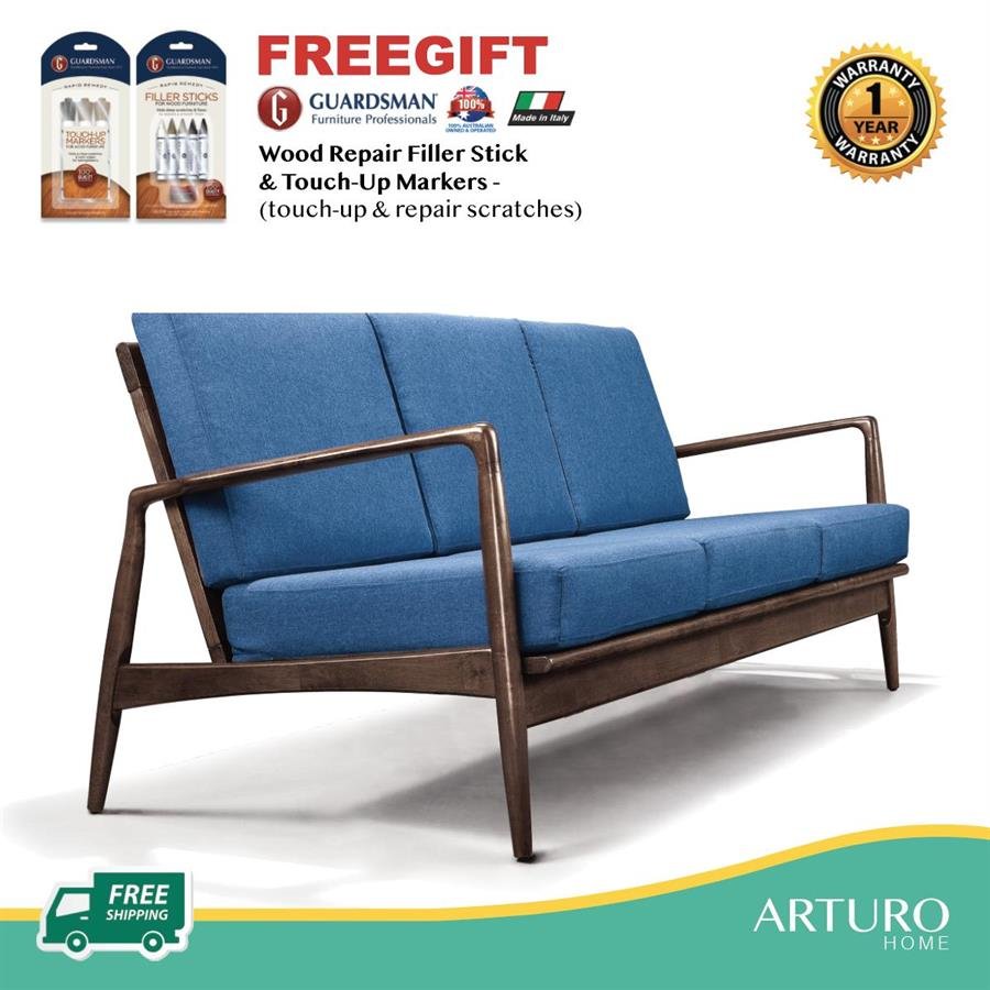 Arturo Mourin 3 Seater Sofa/ Sofa Set/ Fabric Sofa/ Solid Wood Sofa