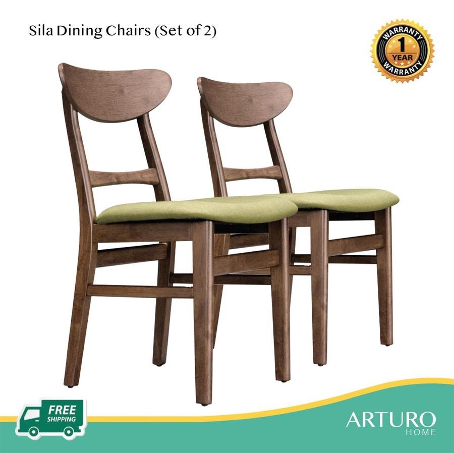 Arturo - Sila Dining Chairs (Set of 2)/ Solid Wood Chairs/ Side Chair/ Mid-century Design/ Retro Design (FREE Shipping to West Malaysia)