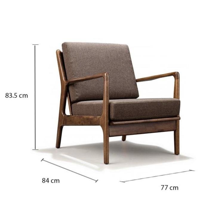 Arturo - Jacobe 1 Seater Sofa/ Arm Chair/ Single Seater/ Mid-century Design/ Retro/ Solid Wood Sofa/ Fabric Sofa (FREE Shipping to West Malaysia)