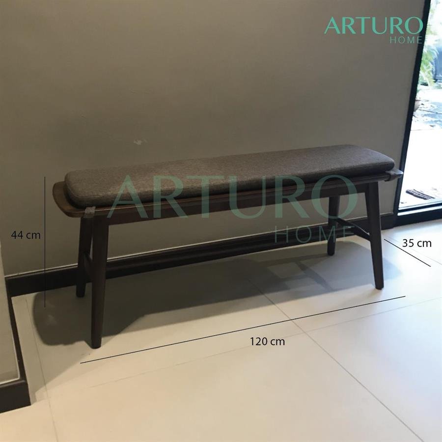 Arturo - Giorgio Dining Bench/ Hallway Bench/ Solid Wood/ Removable Cover/ Mid-century design/ Retro (FREE Shipping to West Malaysia)