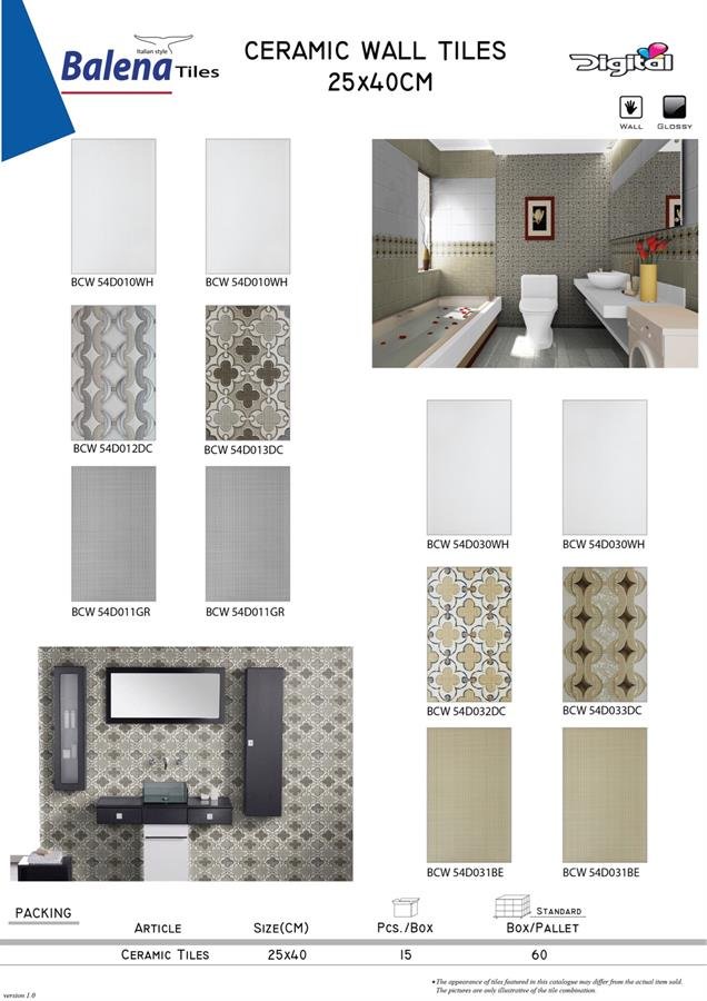 Balena Ceramic Wall Tiles 25X40cm