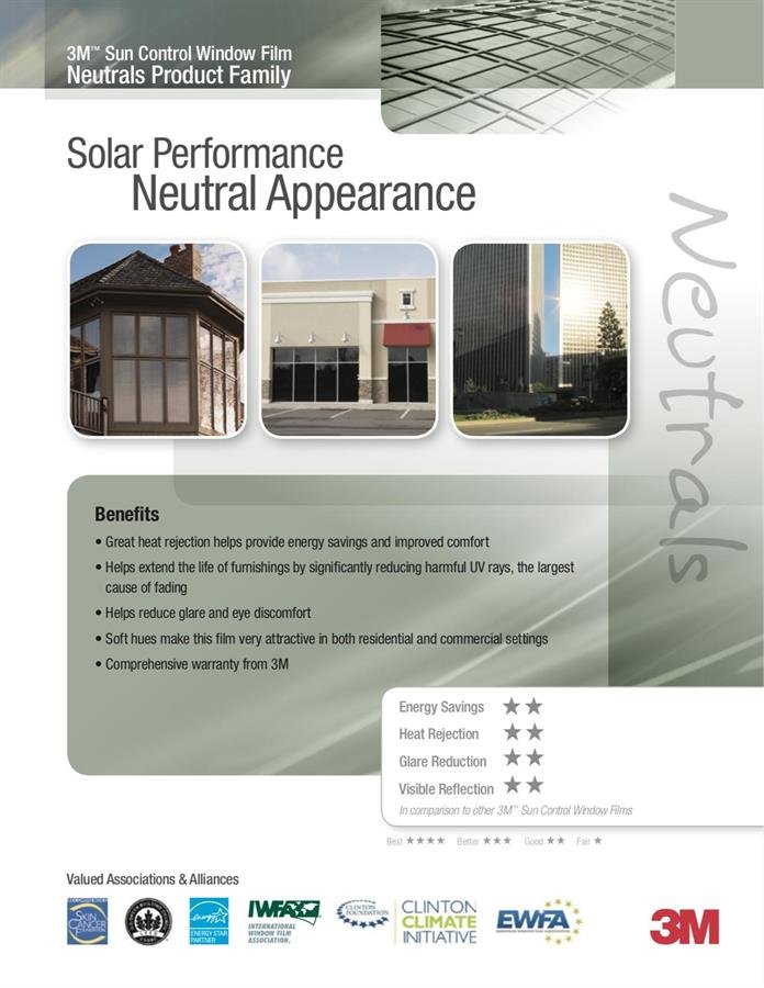 Supply & Install 3M Neutral 35 Window Film for 100 square feet/ Window Tinting Service/ 3M Window Film/ Window Treatment (FREE Shipping & Installation for West Malaysia)