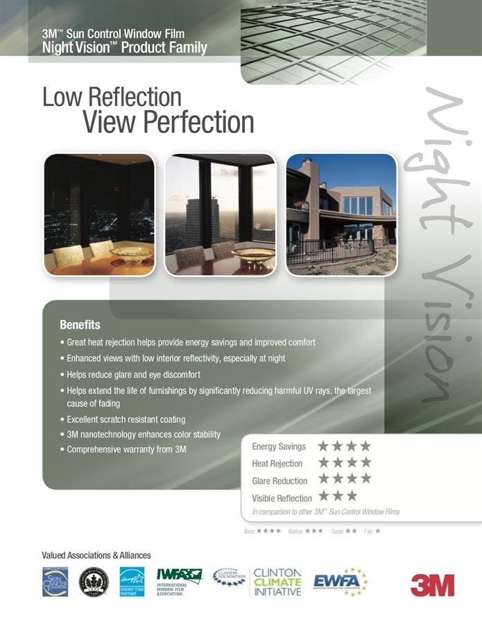 Supply & Install 3M Night Vision 15/ 25/ 35 Window Film for 100 square feet/ Window Tinting Service/ 3M Window Film/ Window Treatment (FREE Shipping & Installation for West Malaysia)
