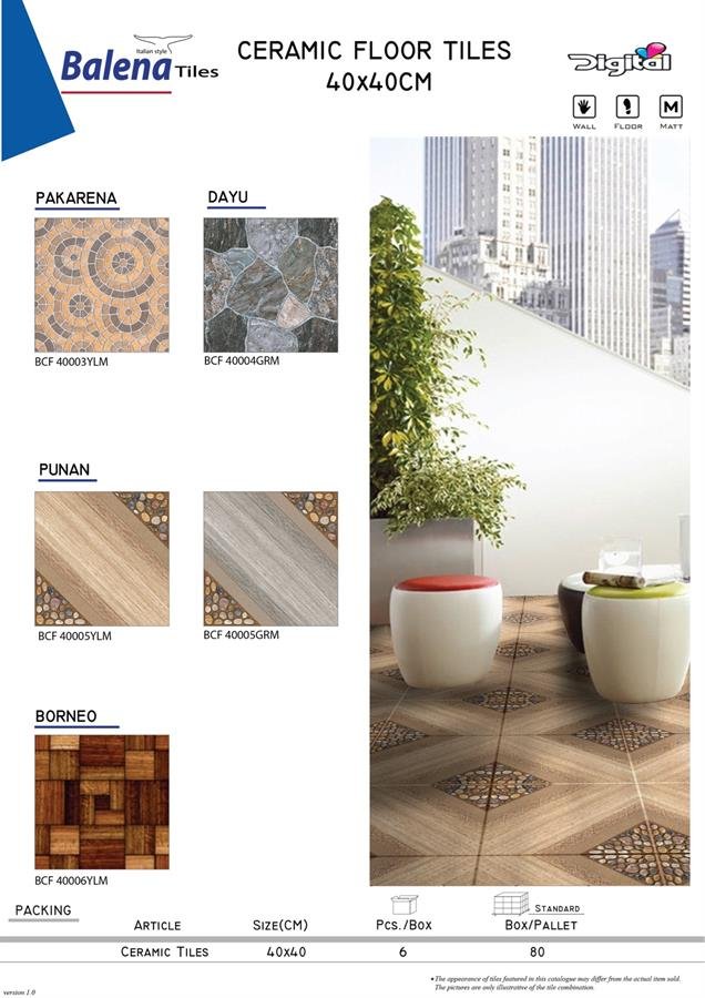 Balena Ceramic Wall Tiles 40X40cm Pakarena / Dayu / Punan / Borneo