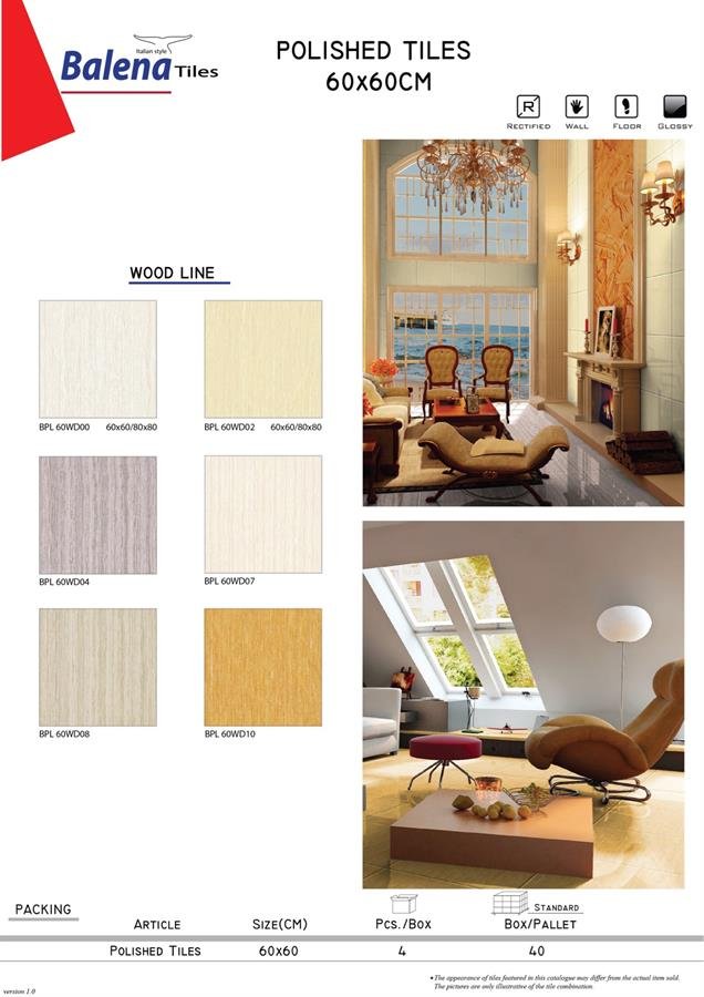 Balena Polished Tiles 60X60cm Wood Line