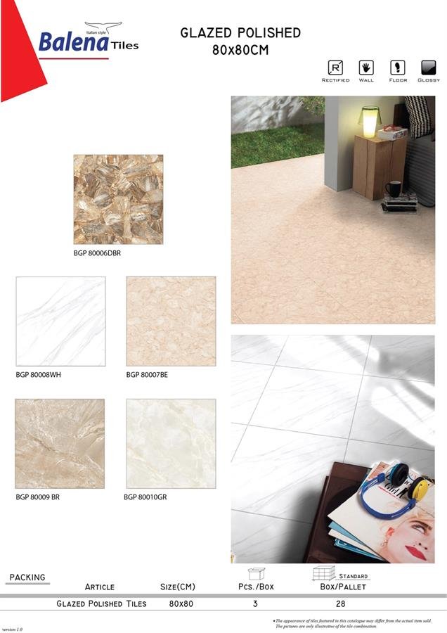 Balena Tiles Glazed Polished 80X80cm
