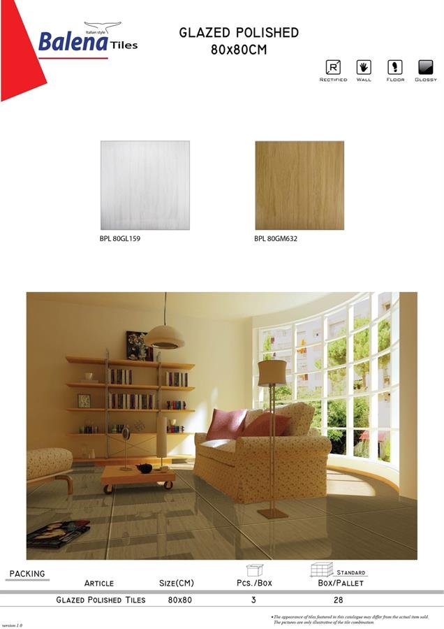 Balena Tiles Glazed Polished 80X80cm