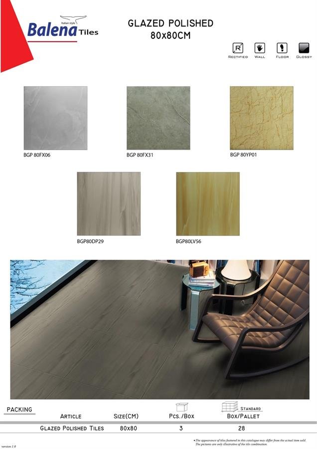 Balena Tiles Glazed Polished 80X80cm