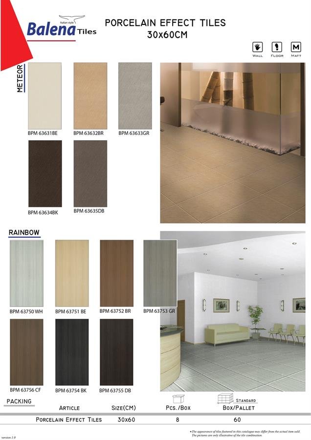Balena Porcelain Effect Tiles 30X60cm Meteor / Rainbow