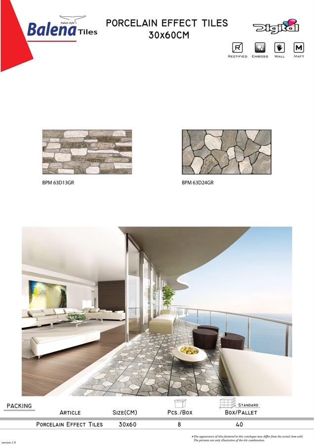 Balena Porcelain Effect Tiles 30X60cm