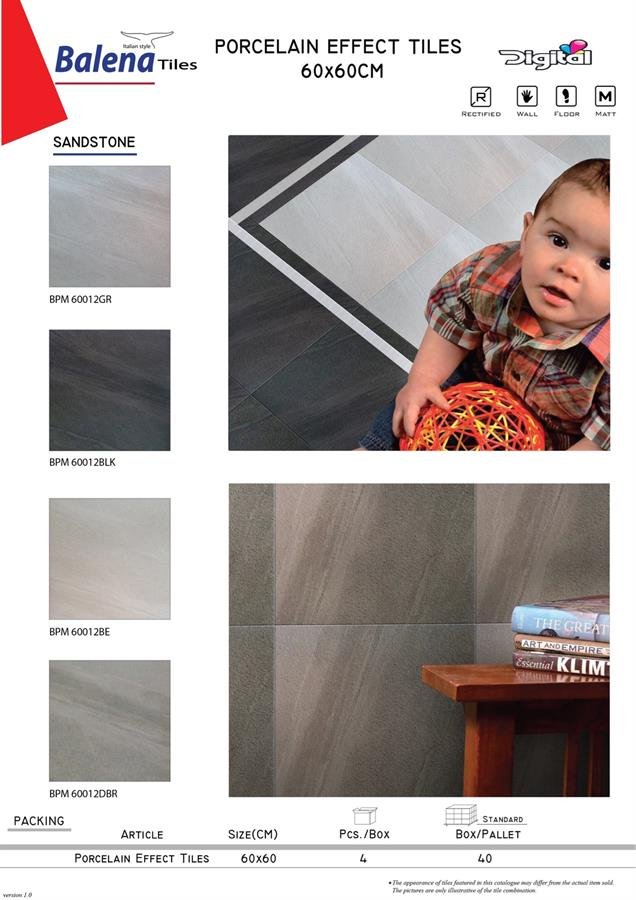 Balena Porcelain Effect Tiles 60X60cm Sandstone
