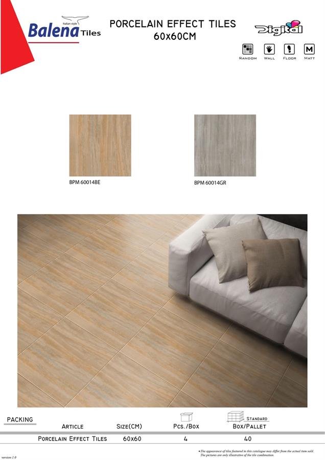 Balena Porcelain Effect Tiles 60X60cm