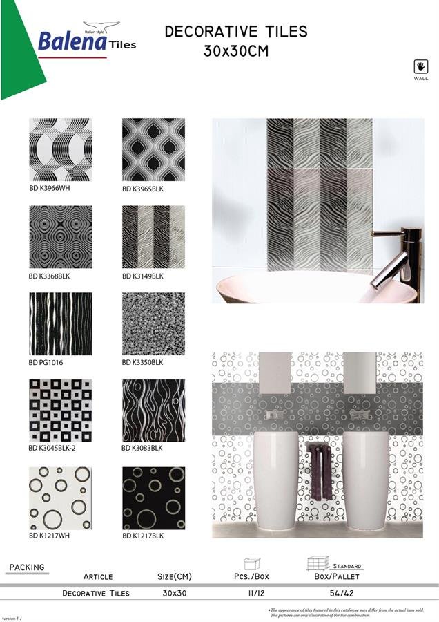Balena Decorative Tiles 30X30cm