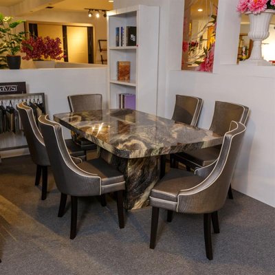 Classy Dark Marble Dining Set