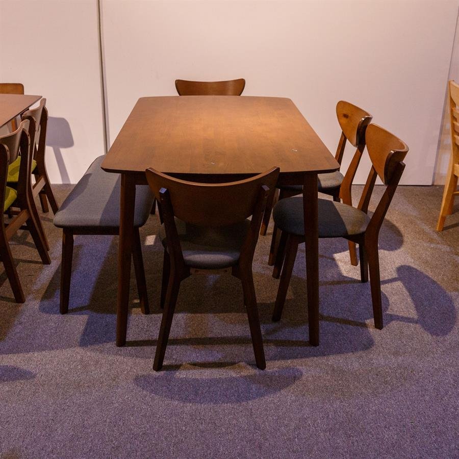 Wooden Dining Set with Bench