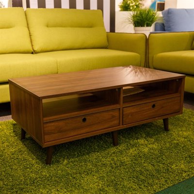 Wooden Coffee Table with Drawers