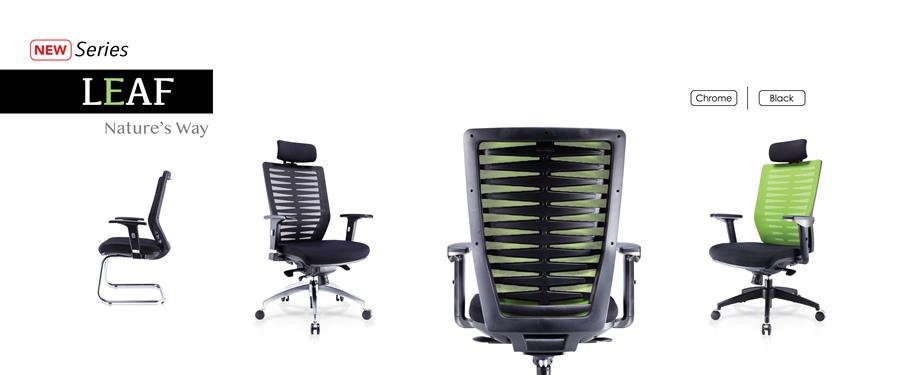 Office Chair Leaf Medium Back (Green)
