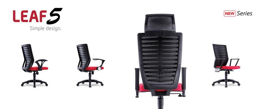 Office Chair Leaf 5 Medium Back (Red)