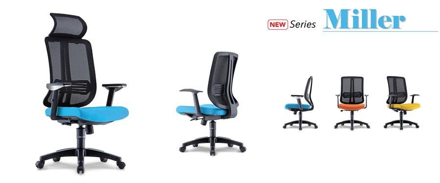 Office Chair MILLER 2 Medium Back  (Light Blue)
