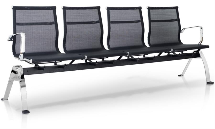 Office Chair LEO-AIR  4 Seat (Black)
