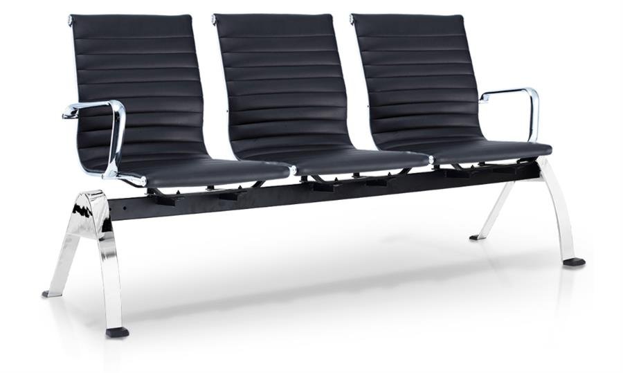 Office Chair LEO-RIB 3 Seat (Black)