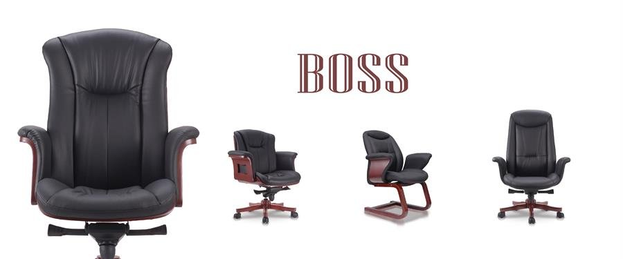 Office Chair Boss (Black & Maroon)