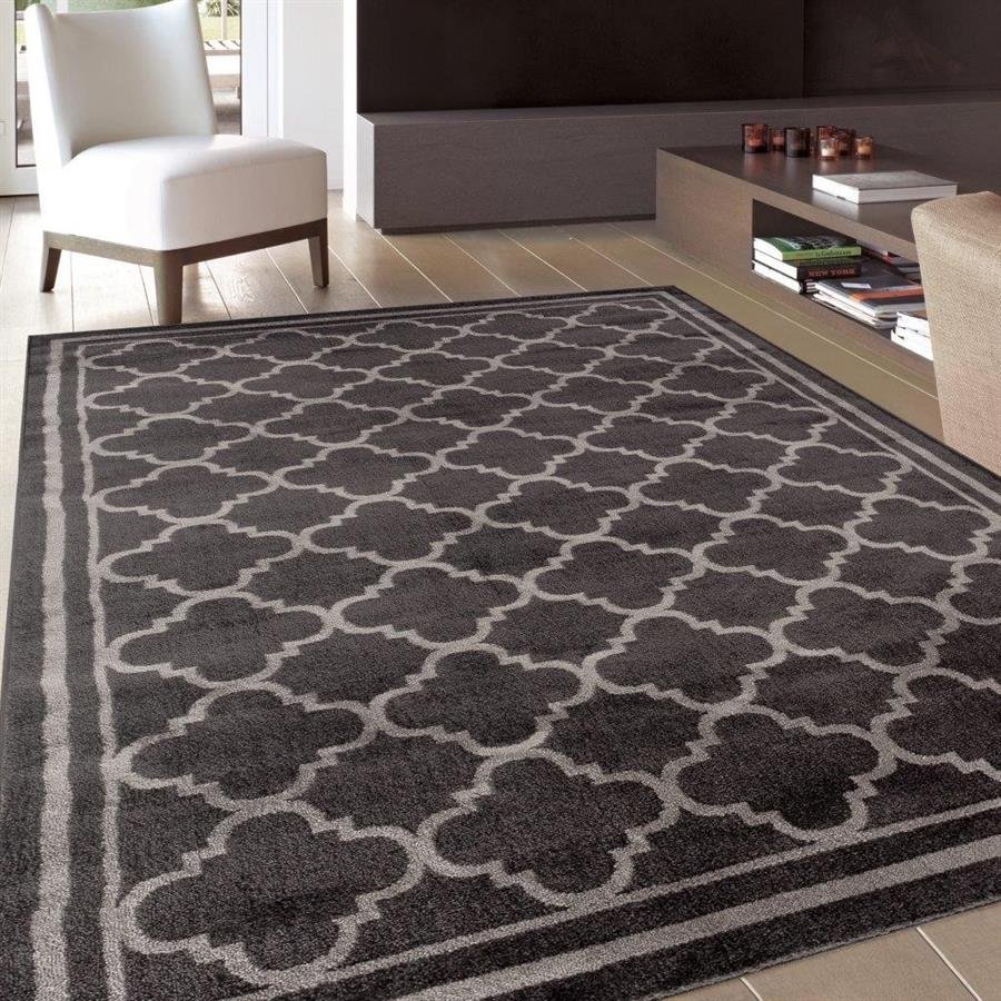 Trellis Contemporary Modern Design D.Grey Area Rug (7'10 x 10'2) - 103 D.Gray 8'X10' (Pre-Order) [RG351]