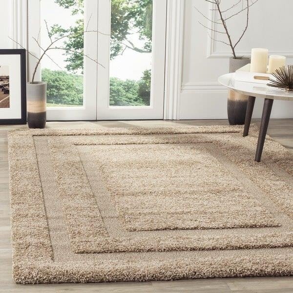 Safavieh Shadow Box Ultimate Beige Shag Rug (8' x 10') (Pre-Order) [RG325]