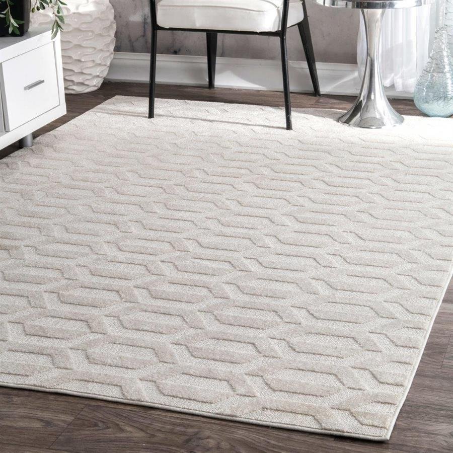 nuLOOM Contemporary Geometric Raised Hexagons Ivory Rug (7'6 x 9'6) - Ivory (Pre-Order) [RG319]