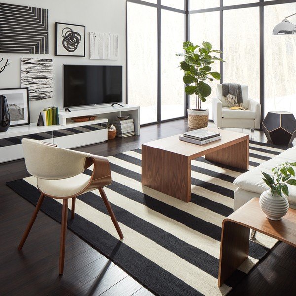 Safa Newcastle Black and White Rug (Pre-Order) [RG313]