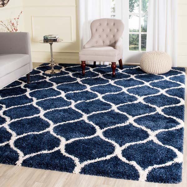 Safa Hudson Shag Modern Ogee Navy Rug (Pre-Order) [RG297]