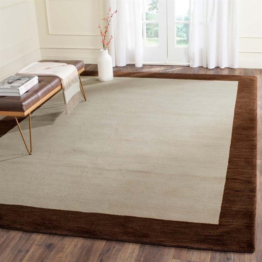 Safa Handmade Himalaya Beige Dark Brown Border Rug (Pre-Order) [RG288]