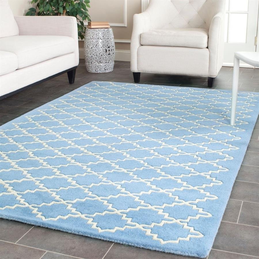 Safa Handmade Moroccan Chatham Blue Grey Wool Rug (Pre-Order) [RG286]