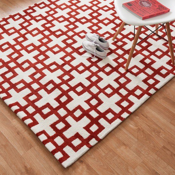 Microfiber Woven Harlow Ivory Rust Rug (Pre-Order) [RG279]
