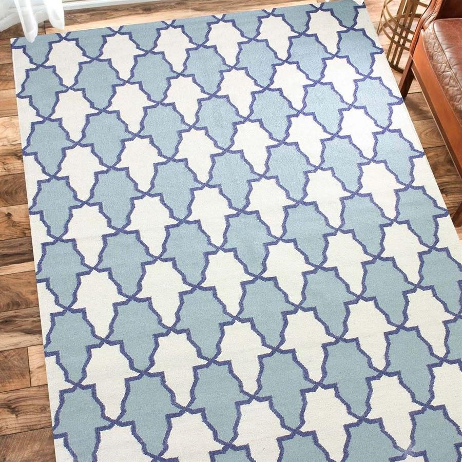 Savanna RE32 Flatwoven Trellis Blue Rug (Pre-Order) [RG236]