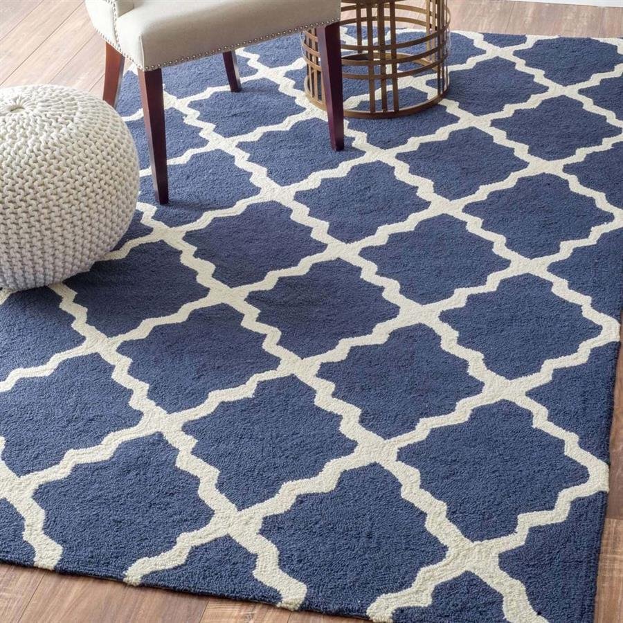 Nio Hand Hooked Fiona Navy Blue Rug (Pre-Order) [RG217]