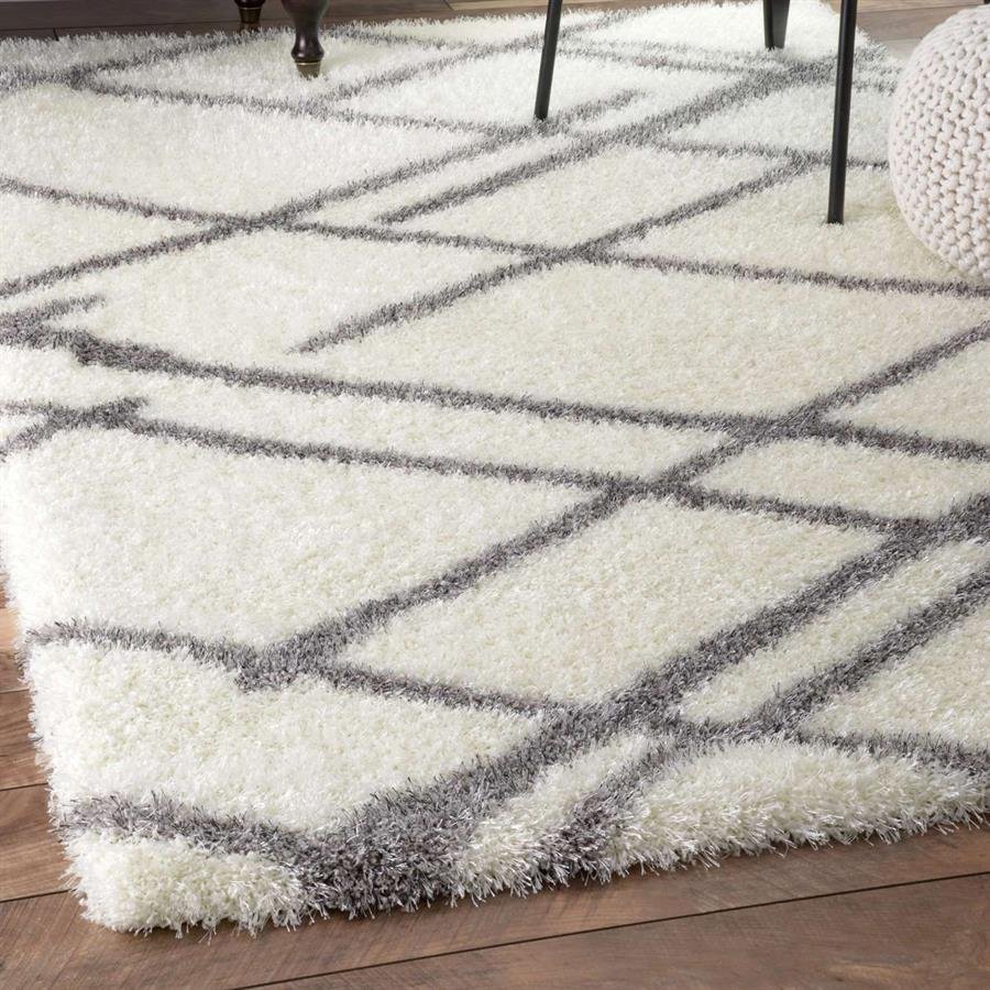 Safa Kapi Broken White Lattice Shag Rug (Pre-Order) [RG188]