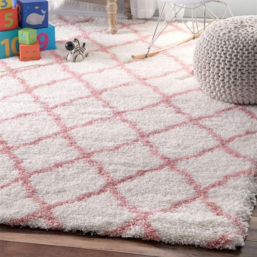 Safa Cloudy Shag Diamond Pink Rug (Pre-Order) [RG184]