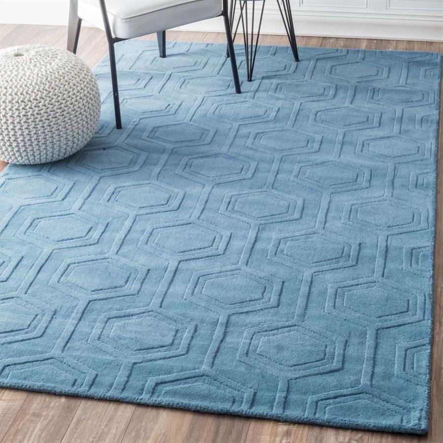 Safa Monochrome Hexagon Blue Rug (Pre-Order) [RG177]