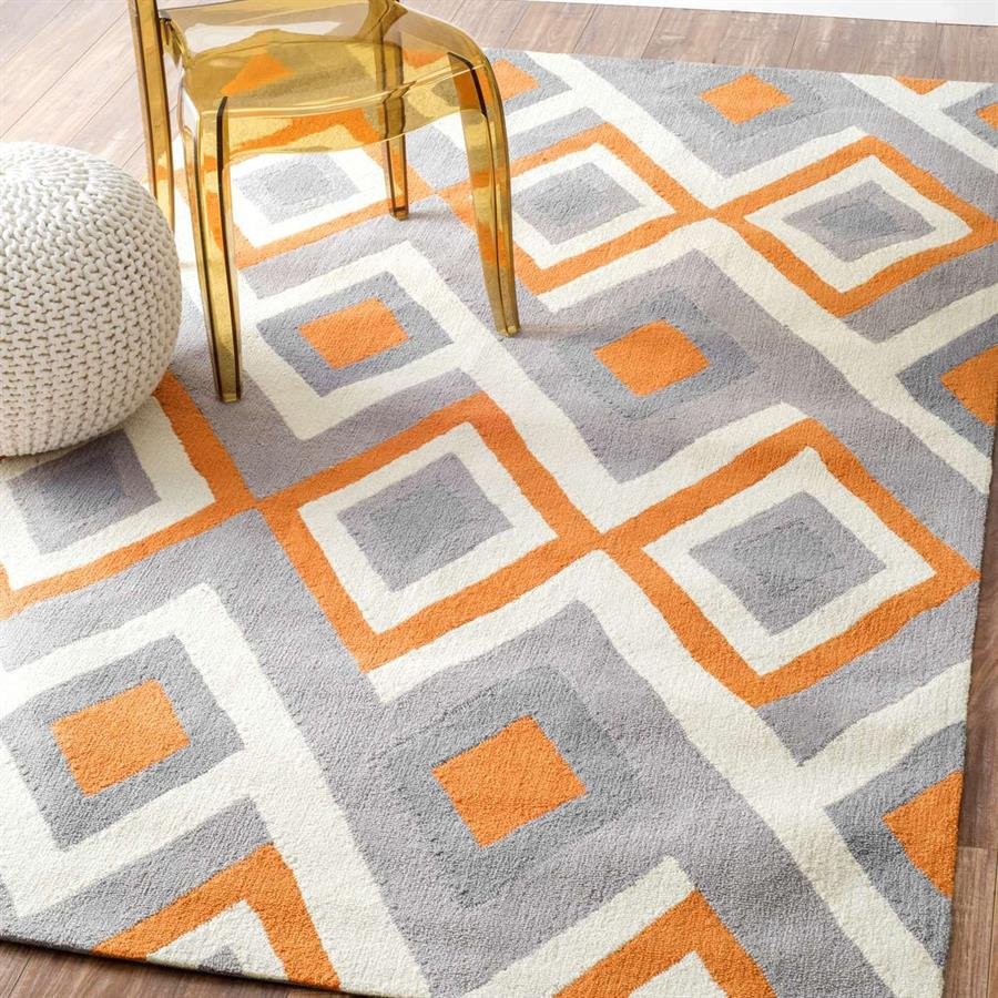 Safa Radiante Orange Interconnected Diamonds Rug (Pre-Order) [RG171]