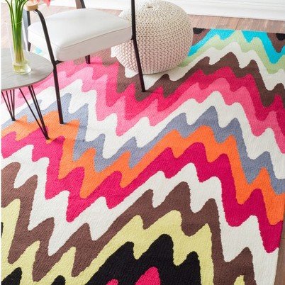 Tracy Handmade Abstract Chevron Multi Rug (Pre-Order) [RG130]